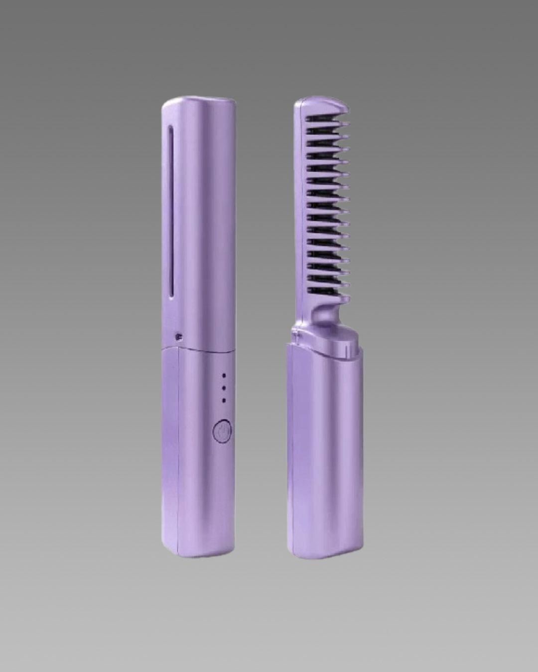 Cordless Rechargeable Mini Adjustable Hair Straightener Hot Comb